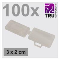 TRU COMPONENTS TC-12888604 T24CA083 Kabelmarkeringdrager Markeringsvlak: 18 x 30 mm Transparant Aantal markeringen: 100 100 stuk(s)