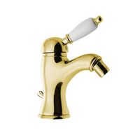 Bidetmengkraan Sapho Kirké Retro Wit 1-hendel Gebogen 18.2 cm Goud Sapho