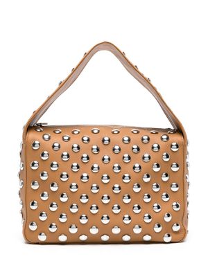 KHAITE sac porté épaule Elena à design clouté - Tons neutres