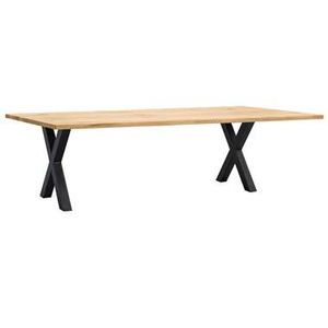 UMIX eettafel Houston X-poot - 75x220x100 cm - eiken/zwart - Leen Bakker