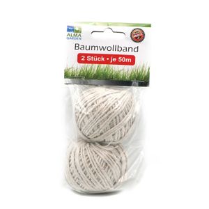 Huishoud/hobby touw - 2x bolletjes - canvas - 50 meter per bolletje