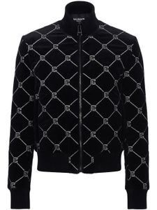 Balmain veste bomber à ornements strassés - Noir