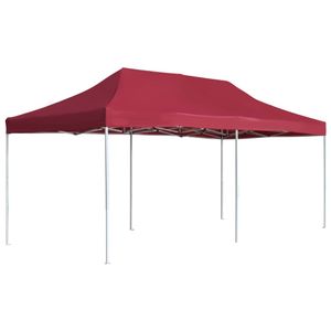 VidaXL Partytent professioneel inklapbaar 6x3 m aluminium wijnrood