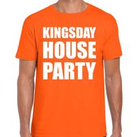 Koningsdag t-shirt Kingsday house party oranje voor heren