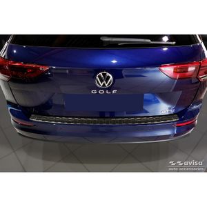 Zwart RVS Bumper beschermer passend voor Volkswagen Golf VIII Variant 2020- 'Ribs' AV245089