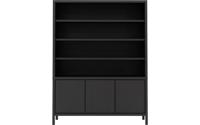 Goossens Excellent Buffetkast Sira Line, 3 dichte deuren 4 open vakken, grijs eiken, 160 x 210 x 45 cm, stijlvol landelijk
