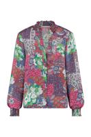 Kyara flower blouse - purple/shirtblue - 08249