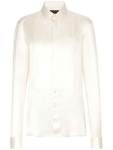 Dolce & Gabbana chemise à plastron contrastant - Blanc