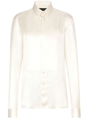 Dolce & Gabbana chemise à plastron contrastant - Blanc