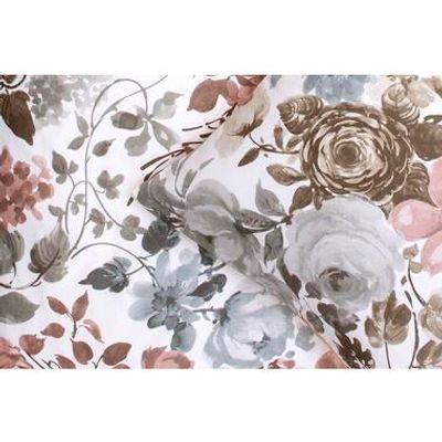Royal dekbedovertrek Nova bloemen - wit/roze - 140x200/220 cm - Leen Bakker