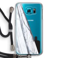 Gestreepte marmer: Samsung Galaxy S6 Transparant Hoesje met koord