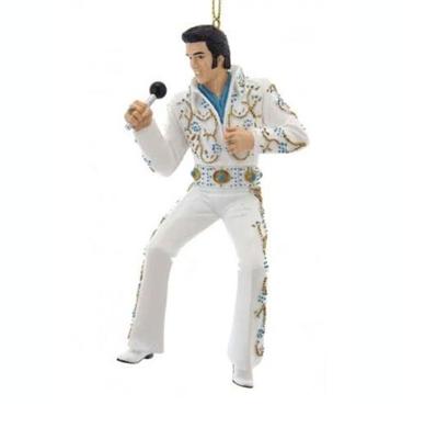 Elvis Presley Aqua Blue / White Jumpsuit Kerst Ornament