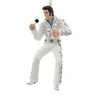 Elvis Presley Aqua Blue / White Jumpsuit Kerst Ornament