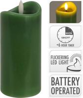 Led Candle 70X150 mm Oliv Green - Nampook
