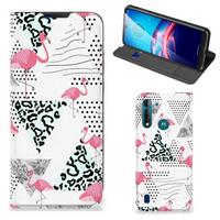 Motorola Moto G8 Power Lite Hoesje maken Flamingo Triangle - thumbnail