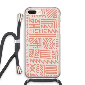 Marrakech Pink: iPhone 8 Plus Transparant Hoesje met koord