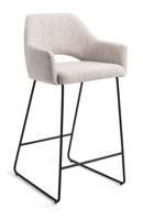 Jesper Home Barkruk 'Yanai' Slide Black, kleur Pigeon (zithoogte 65cm)