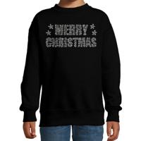 Glitter foute kersttrui - Zwart - Merry Christmas - glitter steentjes - voor kinderen Glitter foute kersttrui - Zwart - Merry Christmas - glitter steentjes - voor kinderen
