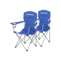 Set van 2 campingstoelen met robuust stalen frame, Blauw