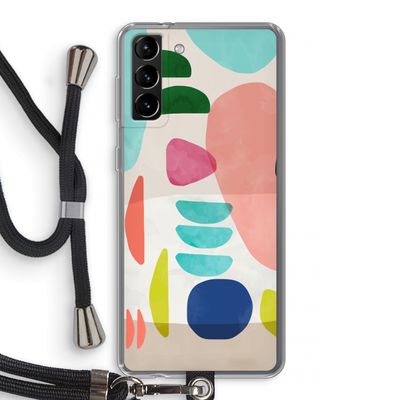 Bold Rounded Shapes: Samsung Galaxy S21 Plus Transparant Hoesje met koord