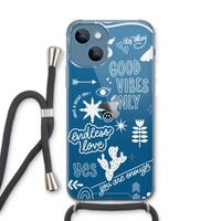 Good vibes: iPhone 13 Transparant Hoesje met koord