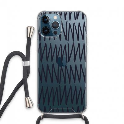 Marrakech Zigzag: iPhone 13 Pro Max Transparant Hoesje met koord