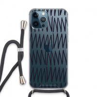 Marrakech Zigzag: iPhone 13 Pro Max Transparant Hoesje met koord