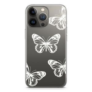 White butterfly: iPhone 13 Pro Transparant Hoesje
