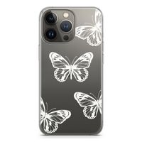 White butterfly: iPhone 13 Pro Transparant Hoesje