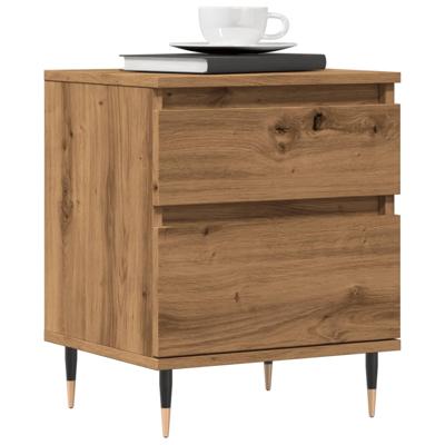 Nachtkastjes 2 st 40x35x50cm bewerkt hout artisanaal eikenkleur