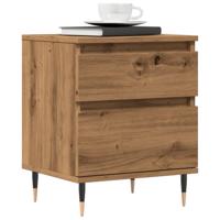Nachtkastjes 2 st 40x35x50cm bewerkt hout artisanaal eikenkleur