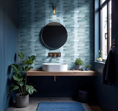 Tegelstickers badkamer lichtblauw
