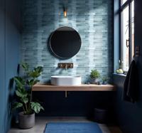 Tegelstickers badkamer lichtblauw