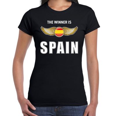 The winner is Spain / Spanje t-shirt zwart voor dames The winner is Spain / Spanje t-shirt zwart voor dames