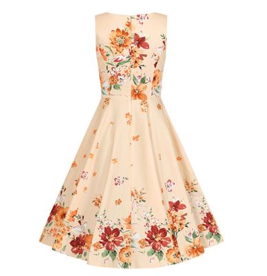 Hearts & Roses Jade Floral Swing Dress Orange -2XL