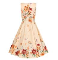Hearts & Roses Jade Floral Swing Dress Orange -2XL