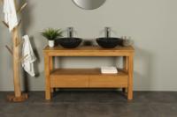 Waschbeckenschrank Badmöbel Teak Console 140x47x80 cm.