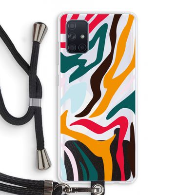 Colored Zebra: Samsung Galaxy A71 Transparant Hoesje met koord