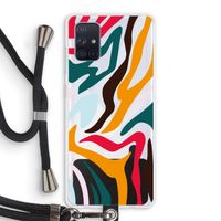 Colored Zebra: Samsung Galaxy A71 Transparant Hoesje met koord