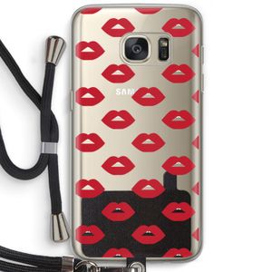 Lips: Samsung Galaxy S7 Transparant Hoesje met koord