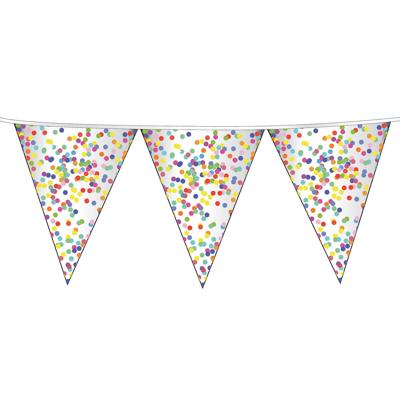 Haza Witbaard Vlaggenlijn confetti, 6mtr.
