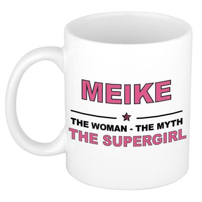 Meike cadeau mok - Woman Myth Supergirl - naam koffiemok - 300 ml - collega - moederdag Meike cadeau mok - Woman Myth Supergirl - naam koffiemok - 300 ml - collega - moederdag