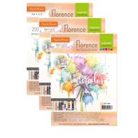 Schetsboek - 3x - aquarel papier - A4 formaat - 21 x 30 cm - 12 vellen - 200 gram