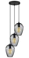 Eglo Vintage hanglamp Newtown Disk 3-lichts 38cm zwart 49479