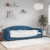 Slaapbank 90x200 cm fluweel blauw