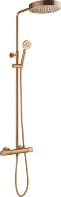 Ben Engraved Cross regendoucheset Ø25cm geborsteld koper pvd