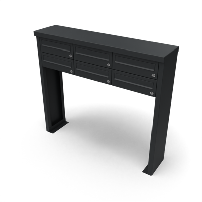 Multibox brievenbus 3 breed 2 hoog zwart - Geroba