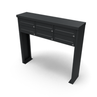 Multibox brievenbus 3 breed 2 hoog zwart - Geroba