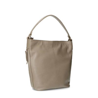 Manfield leren schoudertas taupe Manfield leren schoudertas taupe