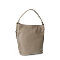 Manfield leren schoudertas taupe - thumbnail